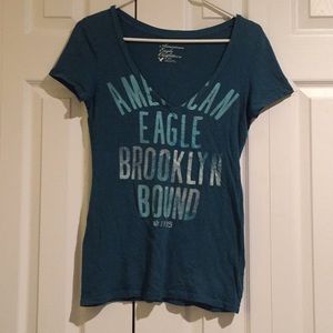 Dark teal v-neck